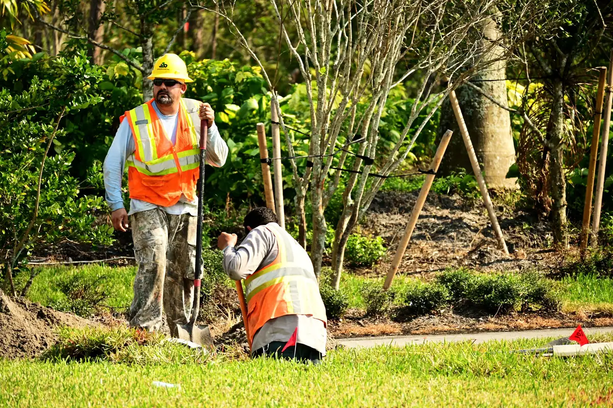 L’équipe de Paysages Lefèvre sur un chantier